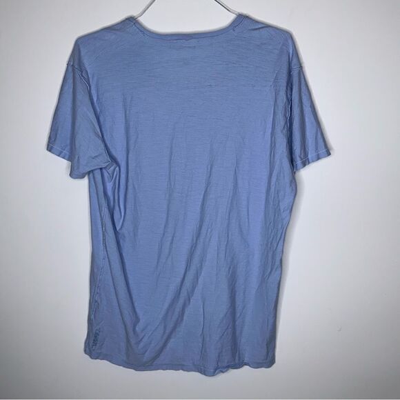 Diesel XXXL Short Sleeve V-Neck Luxury Tee in Sky Blue - Picture 3 of 6